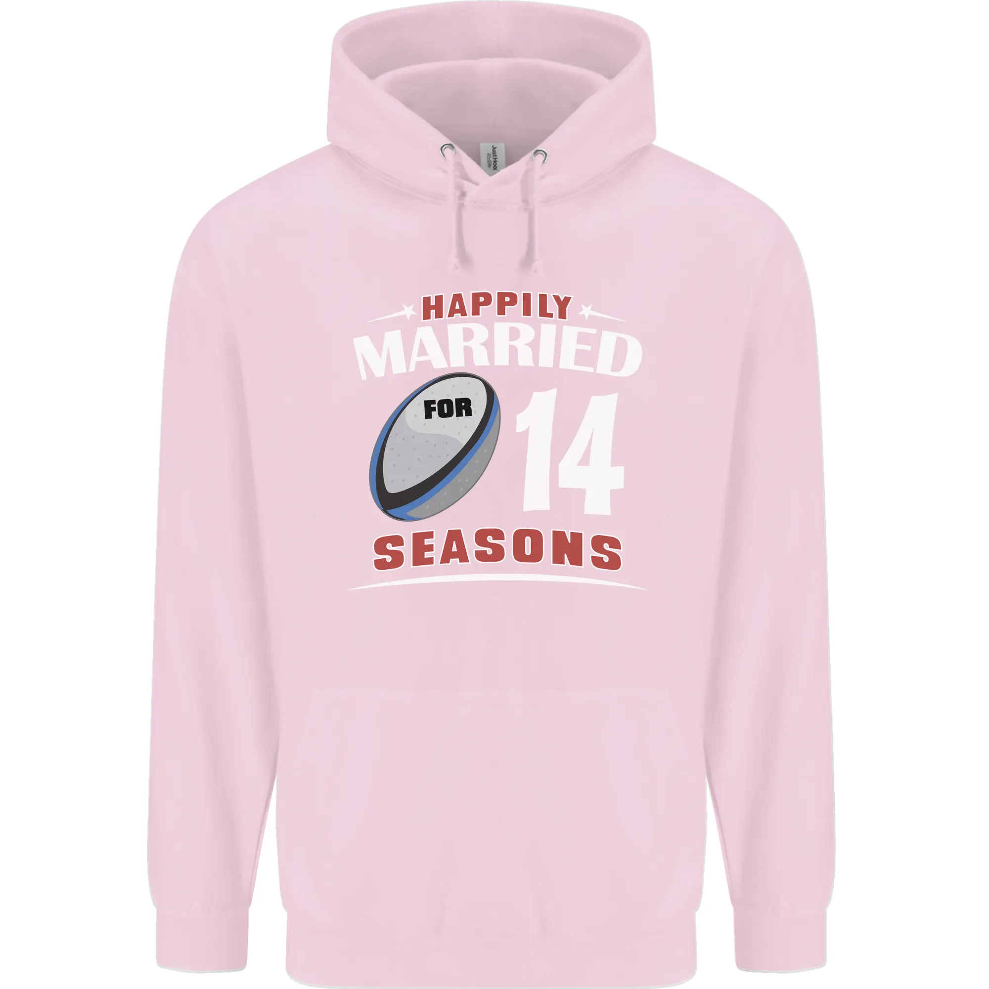 14 Year Wedding Anniversary 14th Rugby Mens 80% Cotton Hoodie