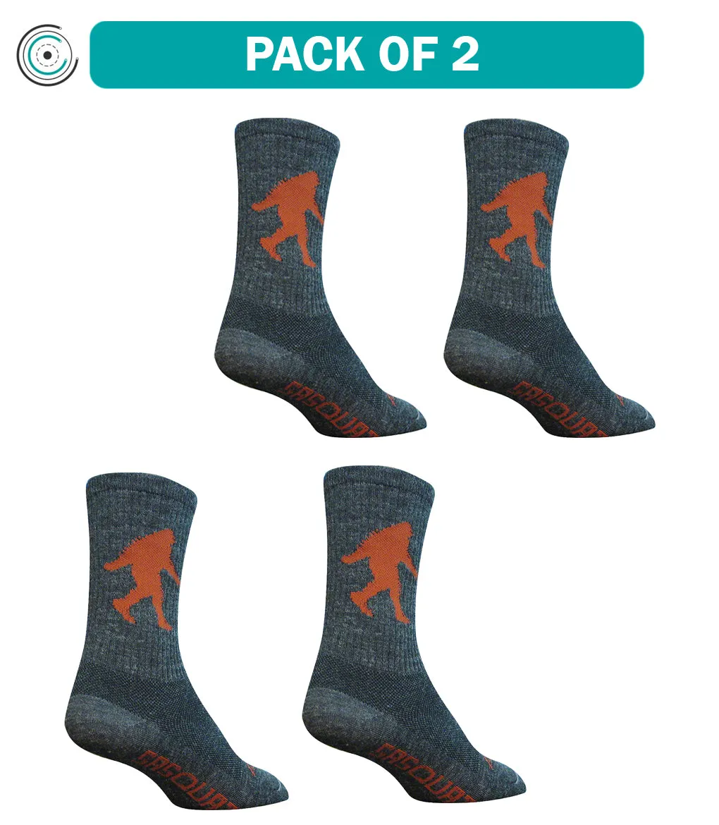 2 Pack SockGuy Wool Sasquatch Socks 6 inch Gray Large X-Large Unisex Synthetic