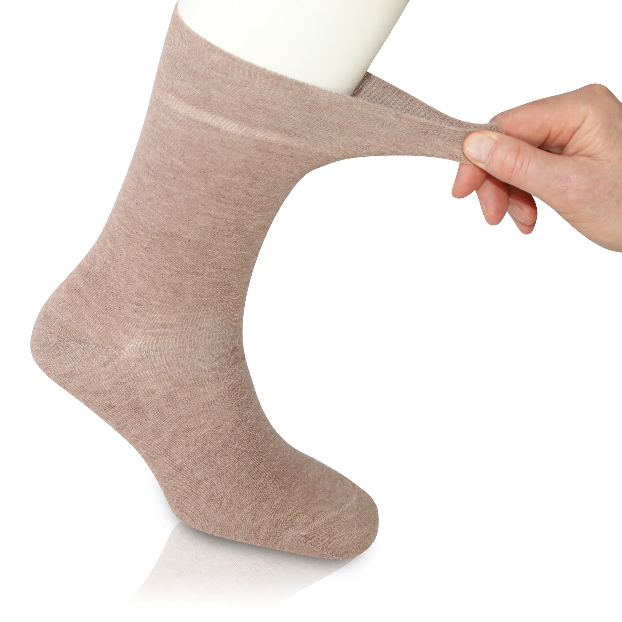 3 Pairs White - Mens Diabetic Soft Grip Non Elastic Loose Weave Top Diabetic Socks Size 6-11