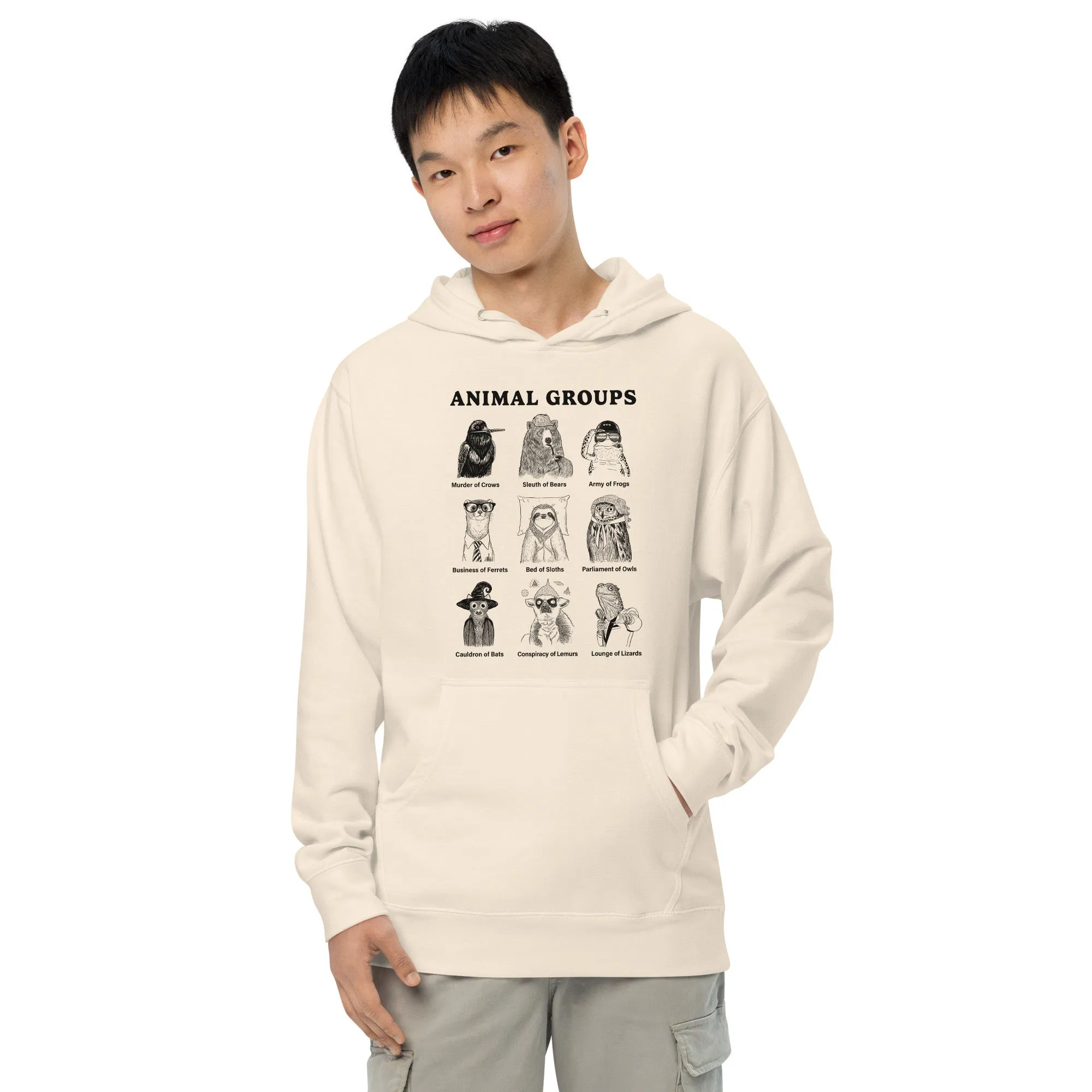 Animal Groups Midweight Pullover Hoodie