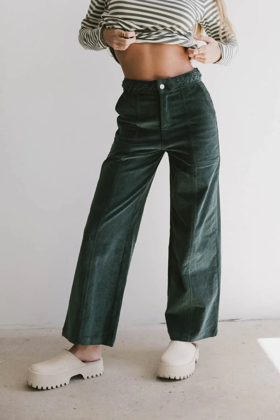 Ariella Corduroy Pants in Teal