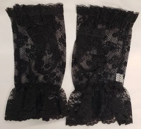 Arnetta Jr -- Girl's Lace Fingerless Gloves -- Black