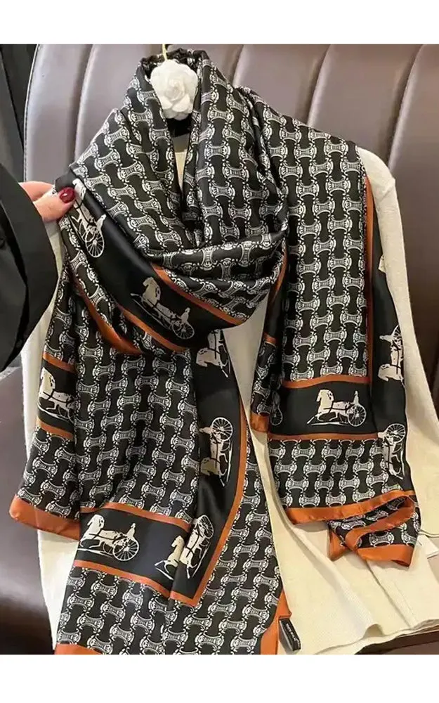 AS494 COACH HORSE PATTERN  SCARF