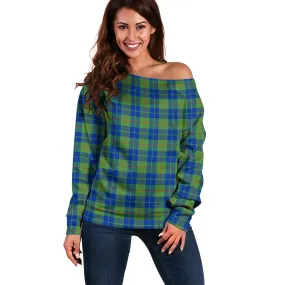 Barclay Hunting Ancient Tartan Off Shoulder Women Sweater