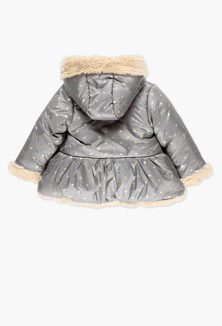 Boboli Reversible Technical Fabric Parka for Baby Girl(Size 2-6)