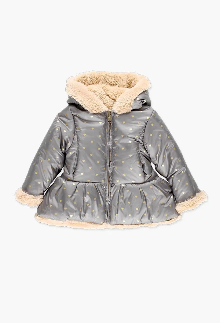 Boboli Reversible Technical Fabric Parka for Baby Girl(Size 2-6)