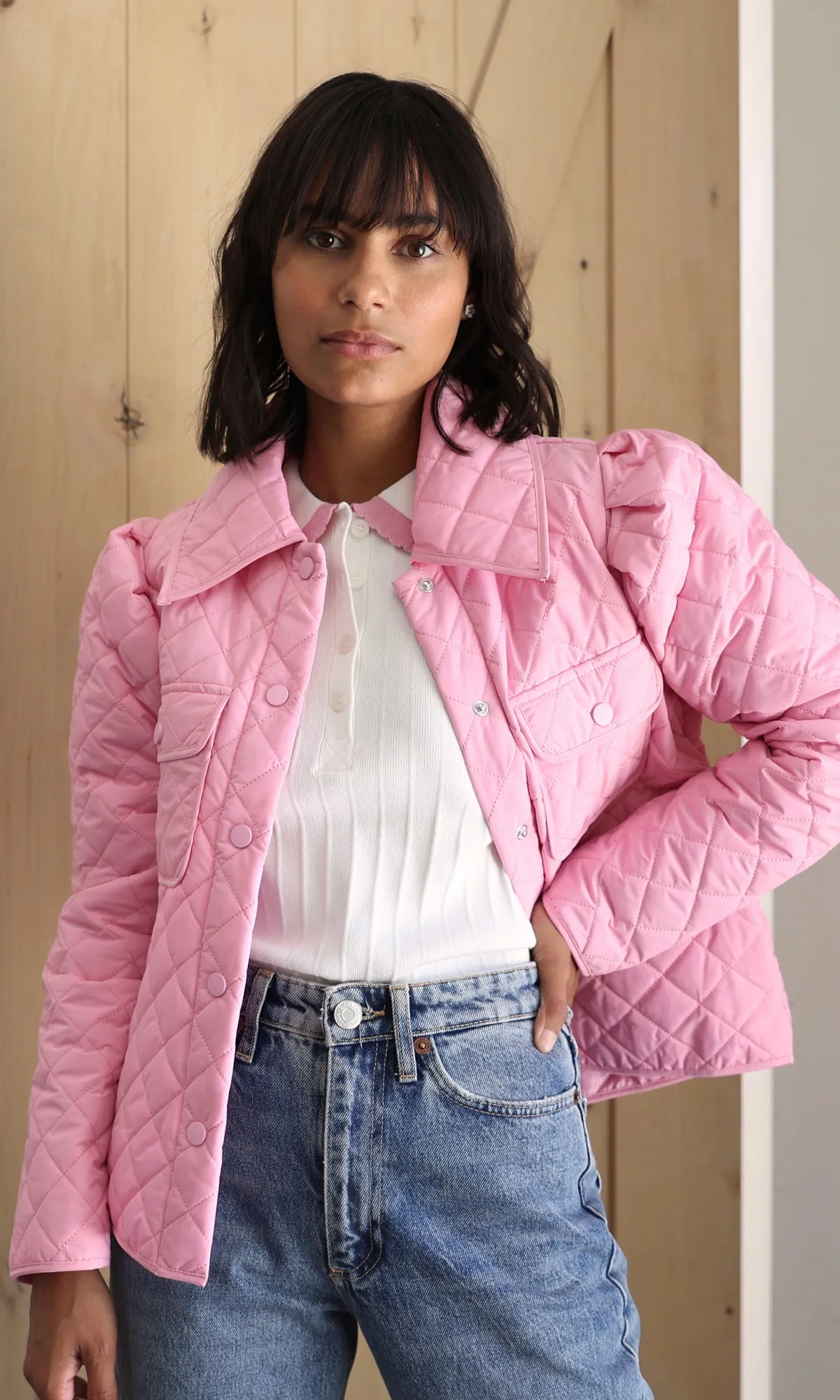 Bubble Pink Quilted Puff Gale Jacket