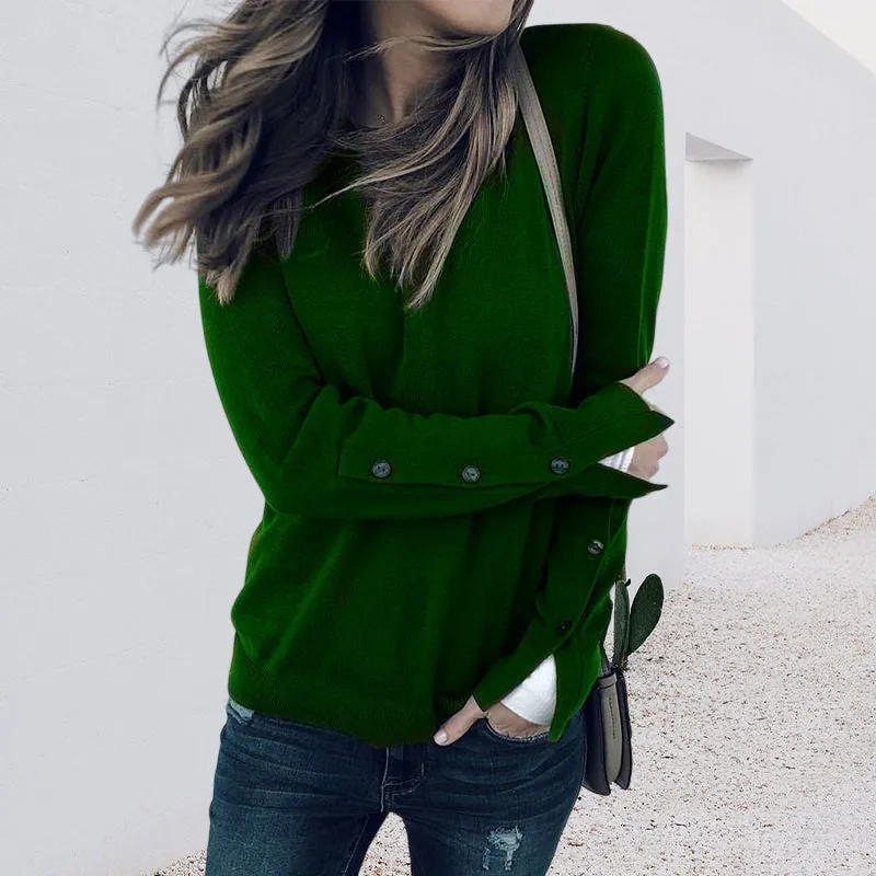 Buttoned Sleeve Sweatshirt