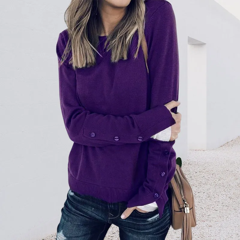 Buttoned Sleeve Sweatshirt