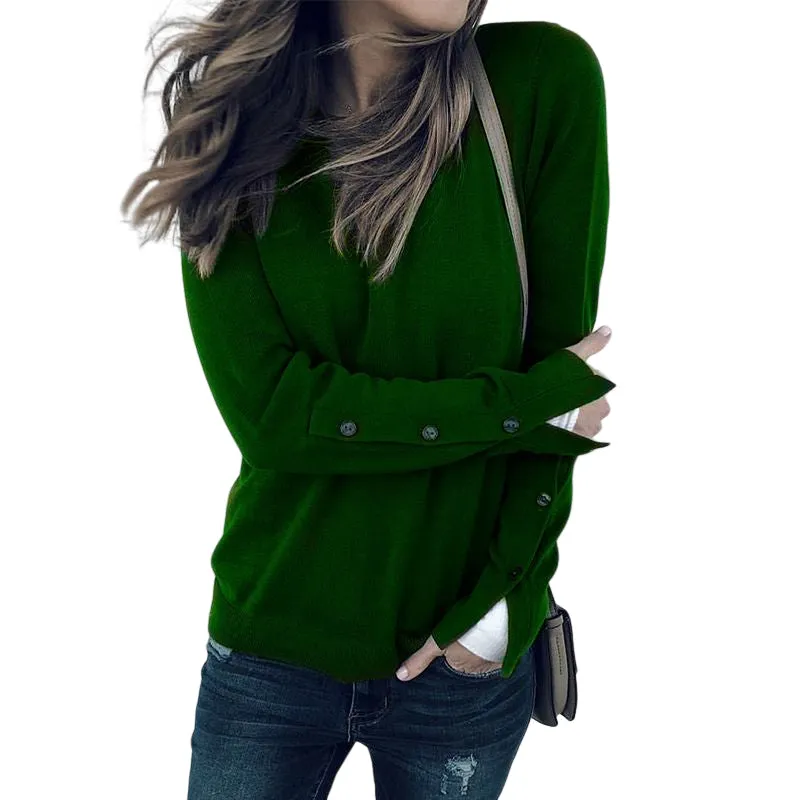 Buttoned Sleeve Sweatshirt