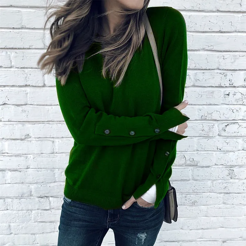 Buttoned Sleeve Sweatshirt