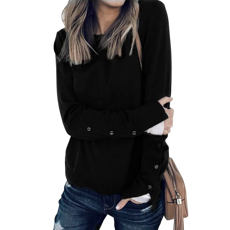 Buttoned Sleeve Sweatshirt