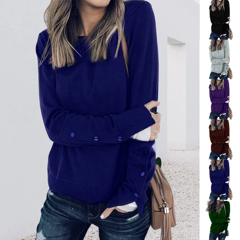 Buttoned Sleeve Sweatshirt