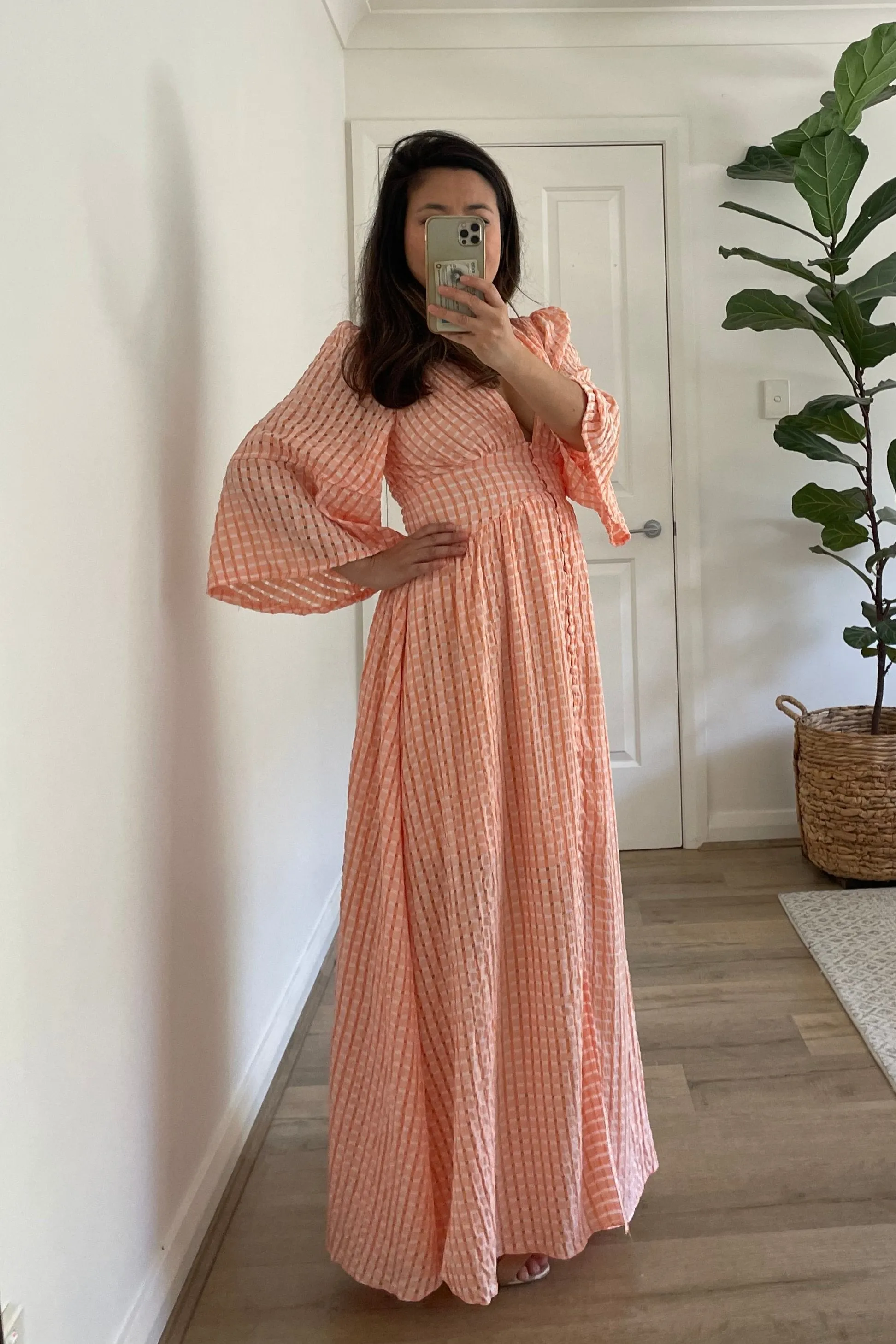 Chantel Peach Maxi Dress