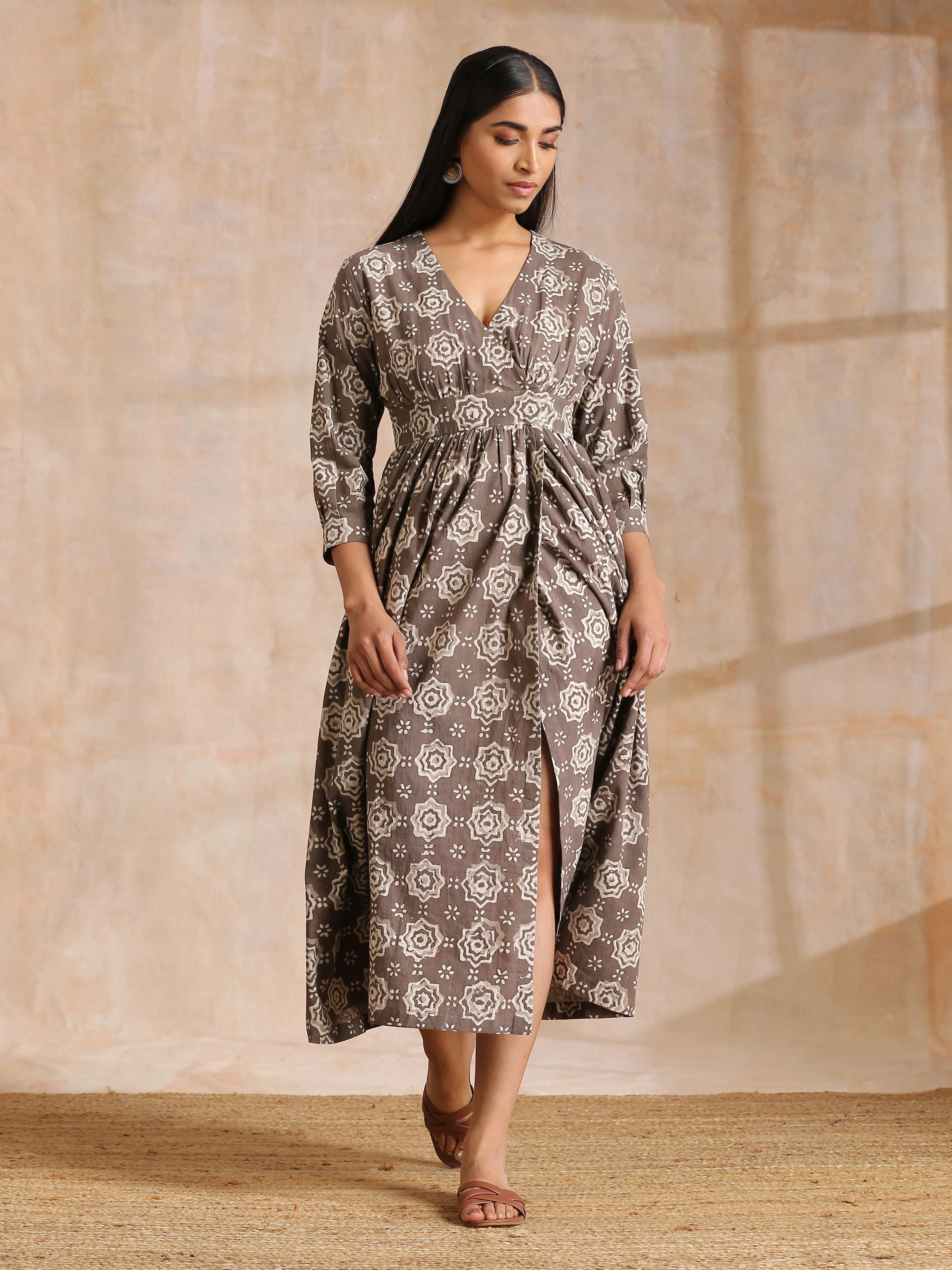 Clay Dabu Overall Print Cotton Wrap Dress | Relove