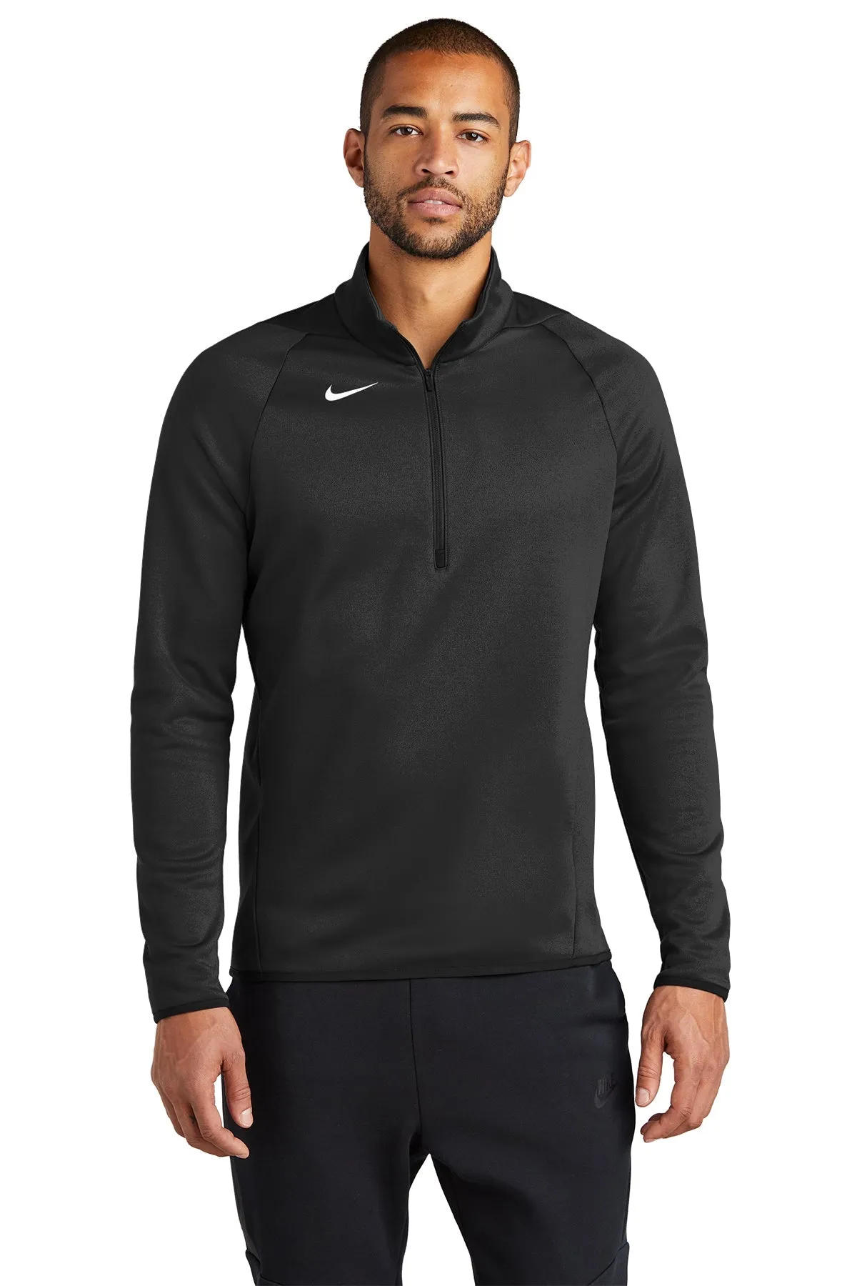 Custom Nike Therma-FIT Custom Quarter Zips, Team Black