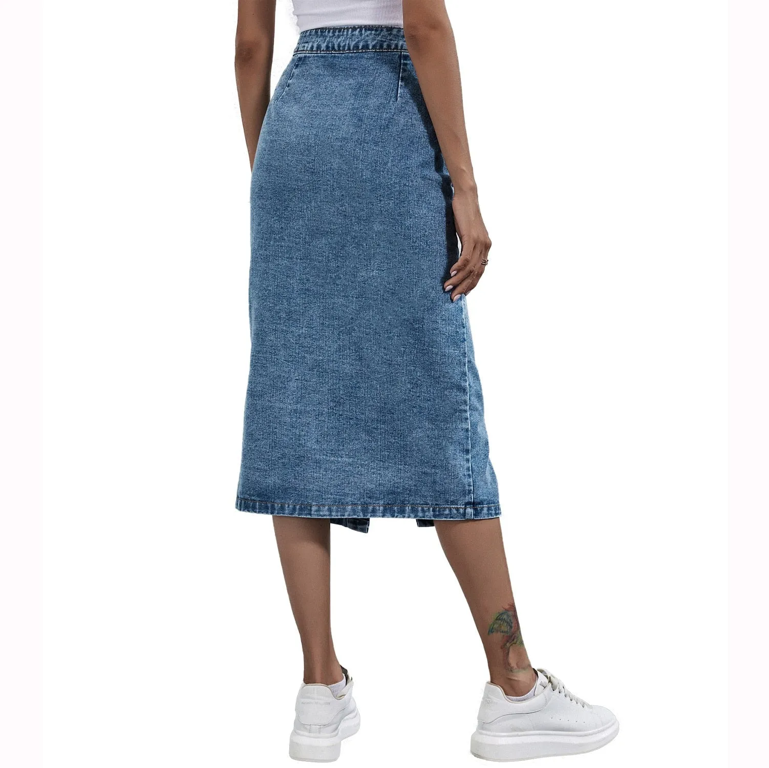 Denim High Waist with Pockets Skirt