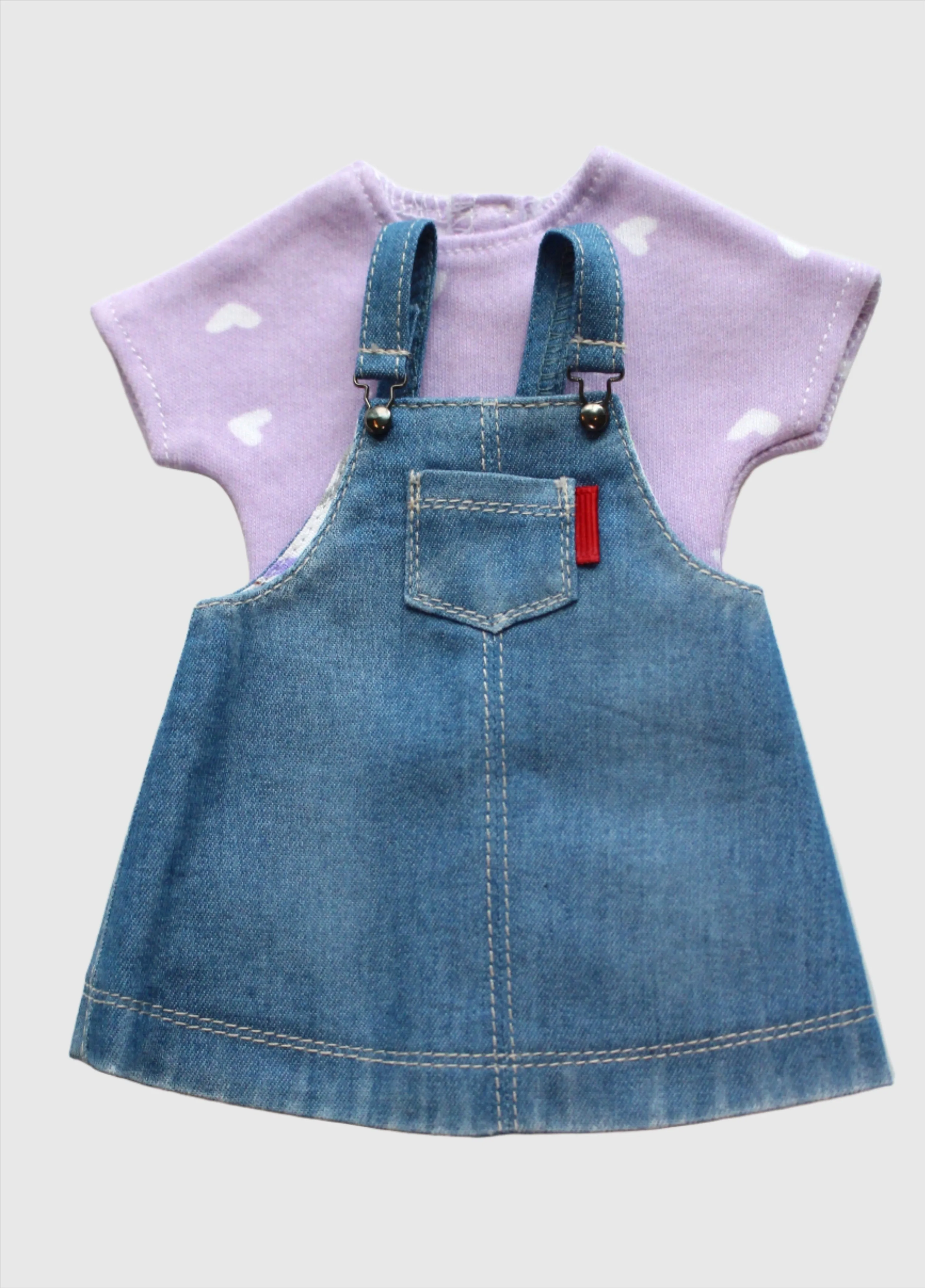 Denim Overall Dress and T-Shirt