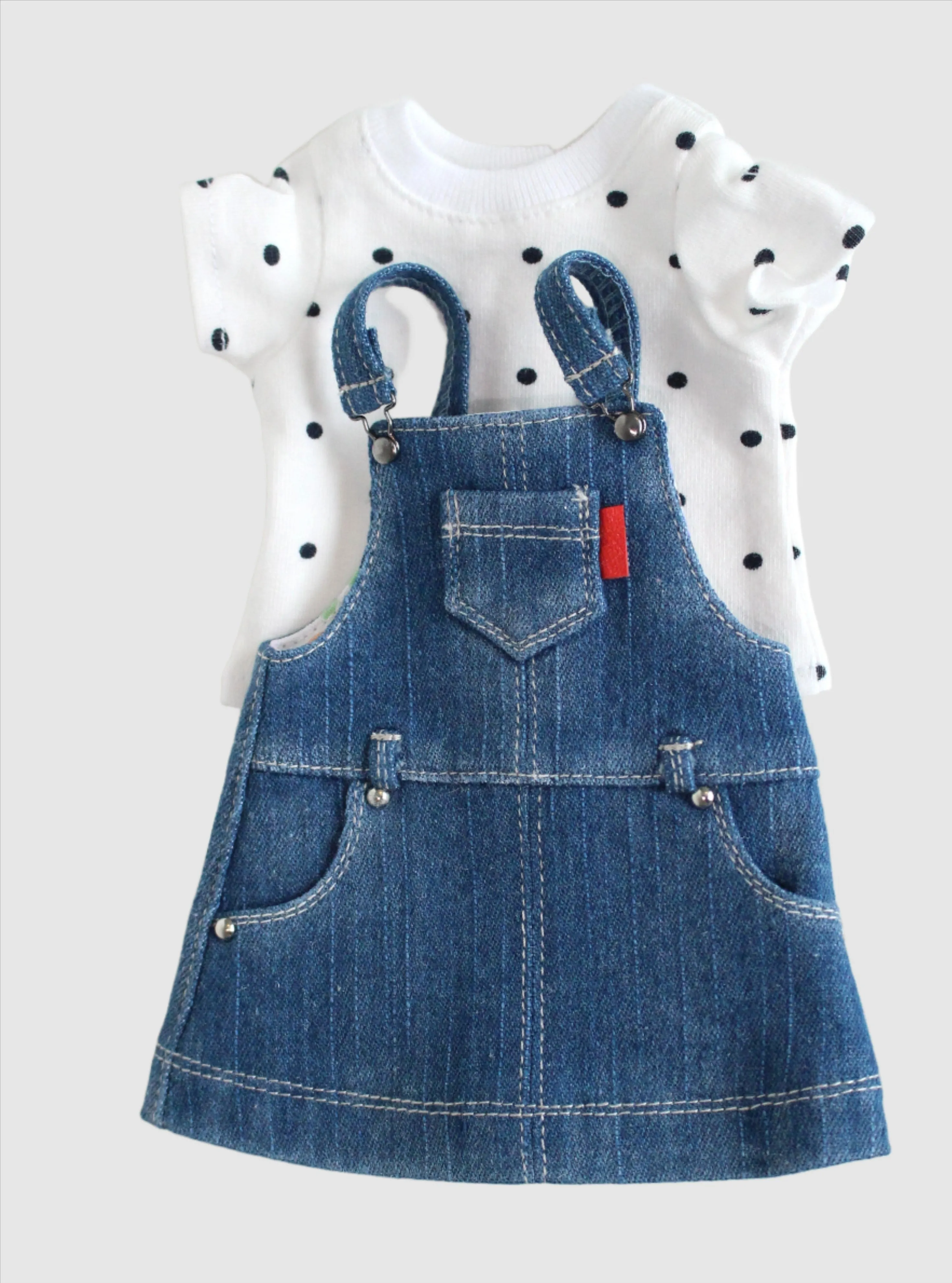 Denim Overall Dress and T-Shirt