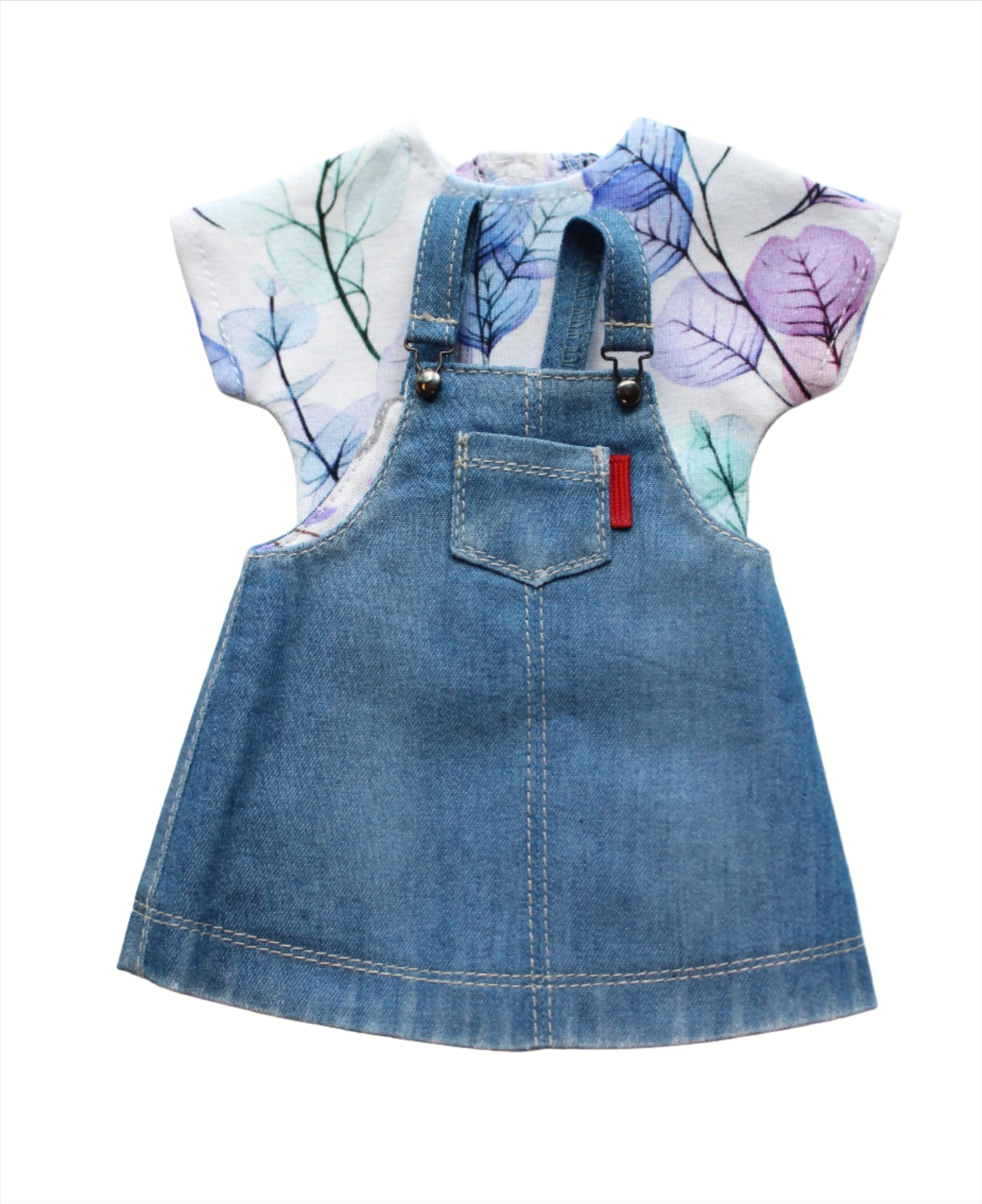 Denim Overall Dress and T-Shirt