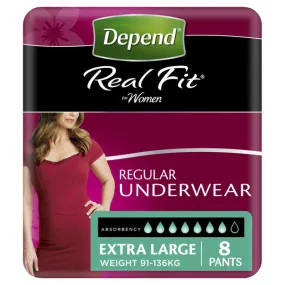 Depend Women Real Fit Underwear XL 8 Pack