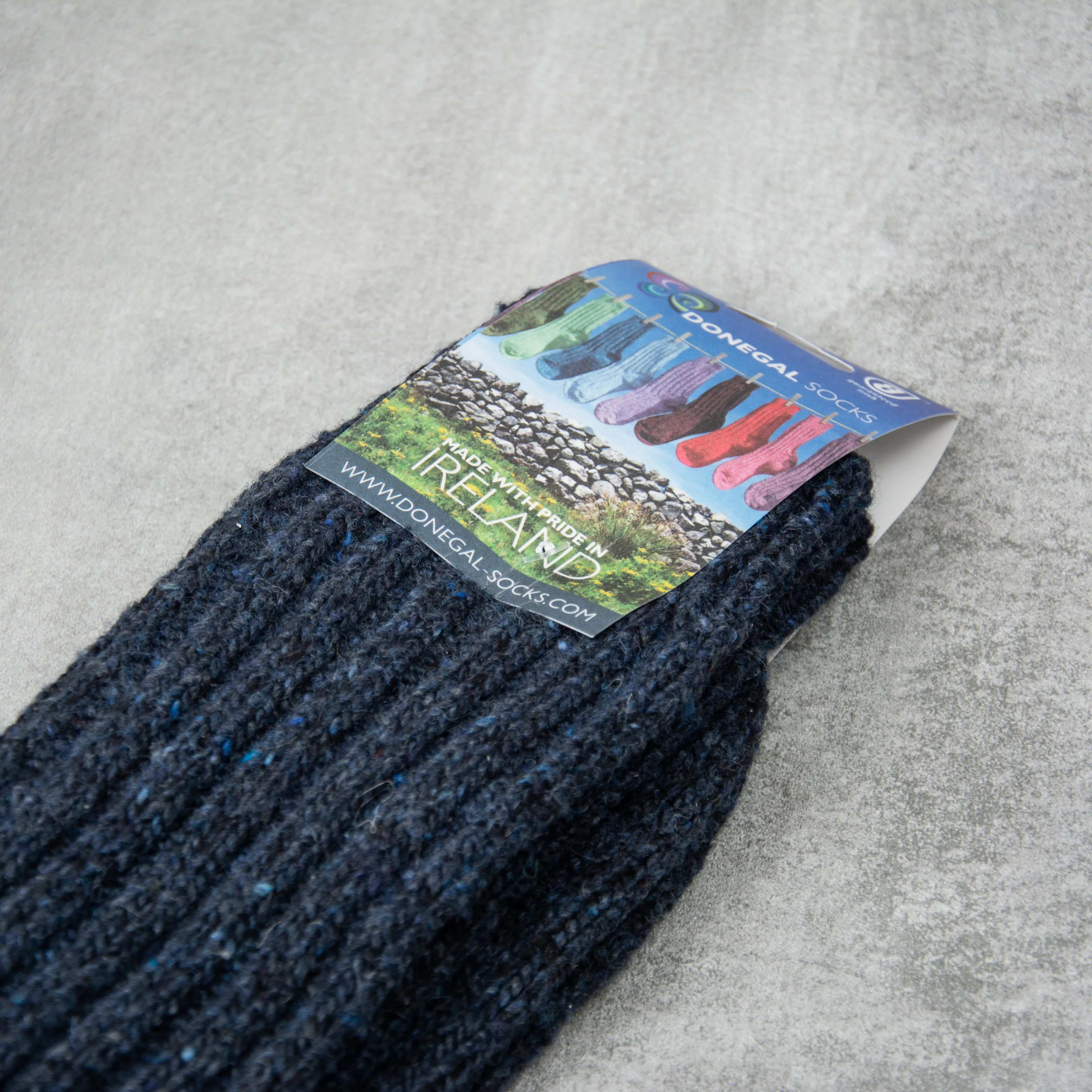 Donegal Socks in traditional Wool - 338 Navy