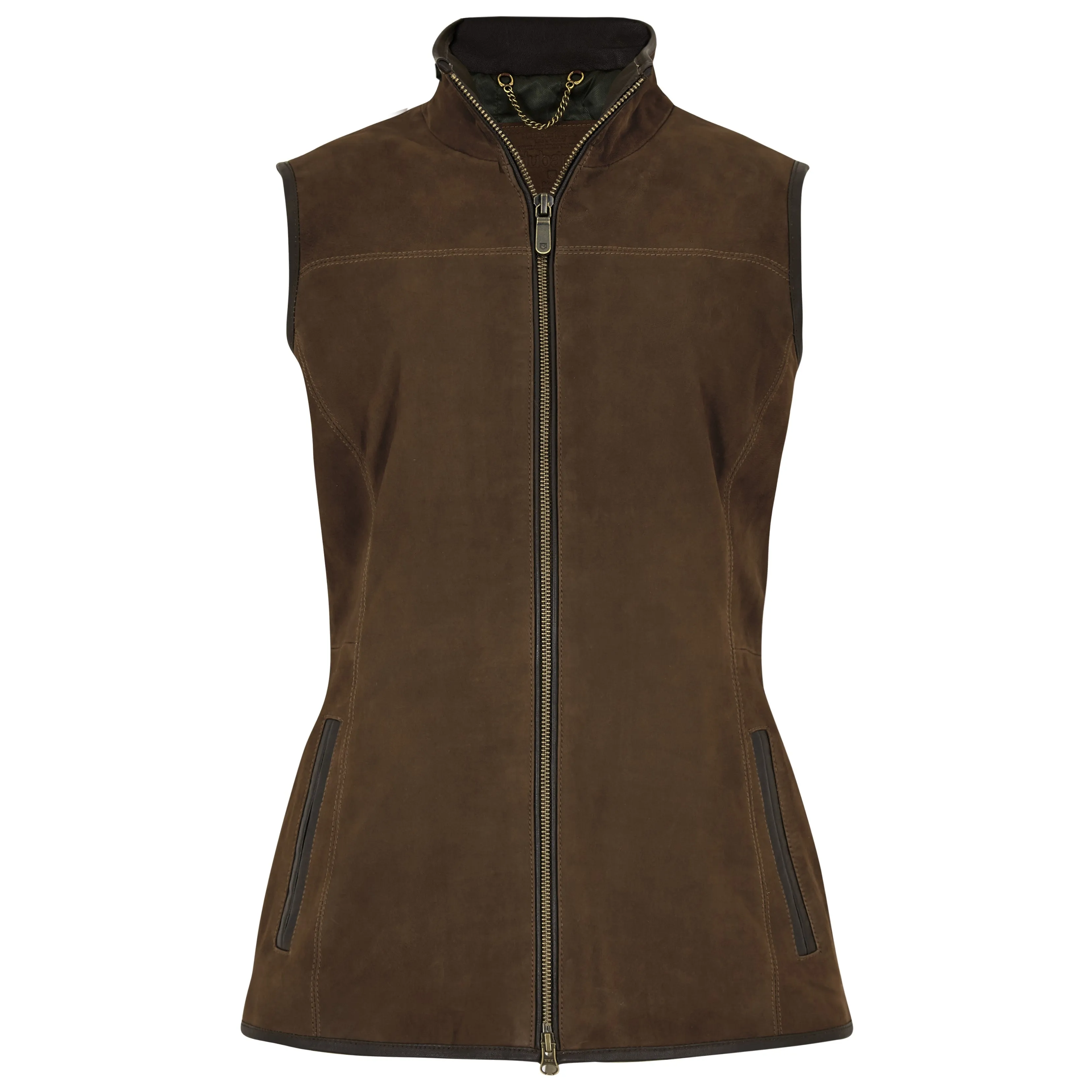 Dubarry Kingston Ladies Leather Gilet - Walnut