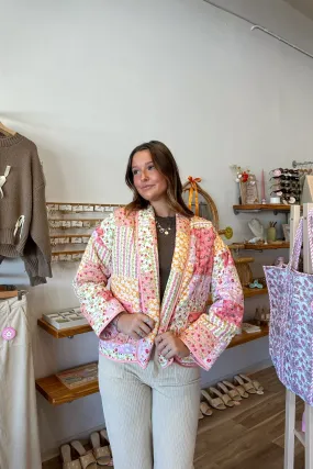 Elle Quilted Jacket in Orange