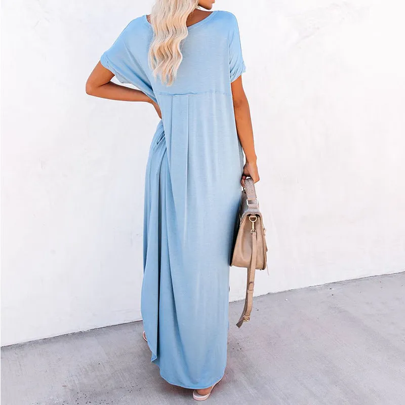 Farmers Market Pocketed Modal Maxi Dress - Blue