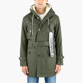 Giaccone L'ESKIMO Equipe 70 Maxi in Tecno Gabardina Verde Militare