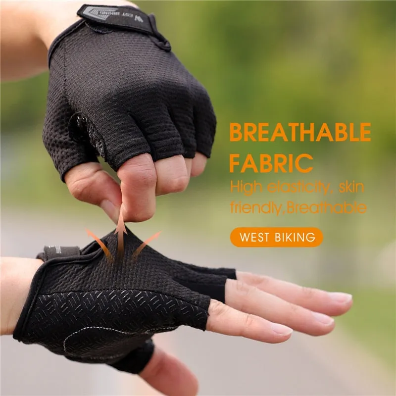 Half Finger Cycling Gloves Anti Slip Motorcycle MTB Road Bike Gloves Men Sport Fitness Bicycle Fingerless Gloves