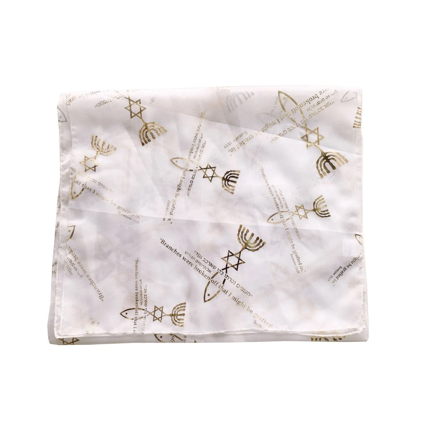 Holy Land Market Messianic Seal Head Scarf or Shawl - Model I - 100% Polyester, Hand wash (180 x 120 cm OR 20 x 60 inches)