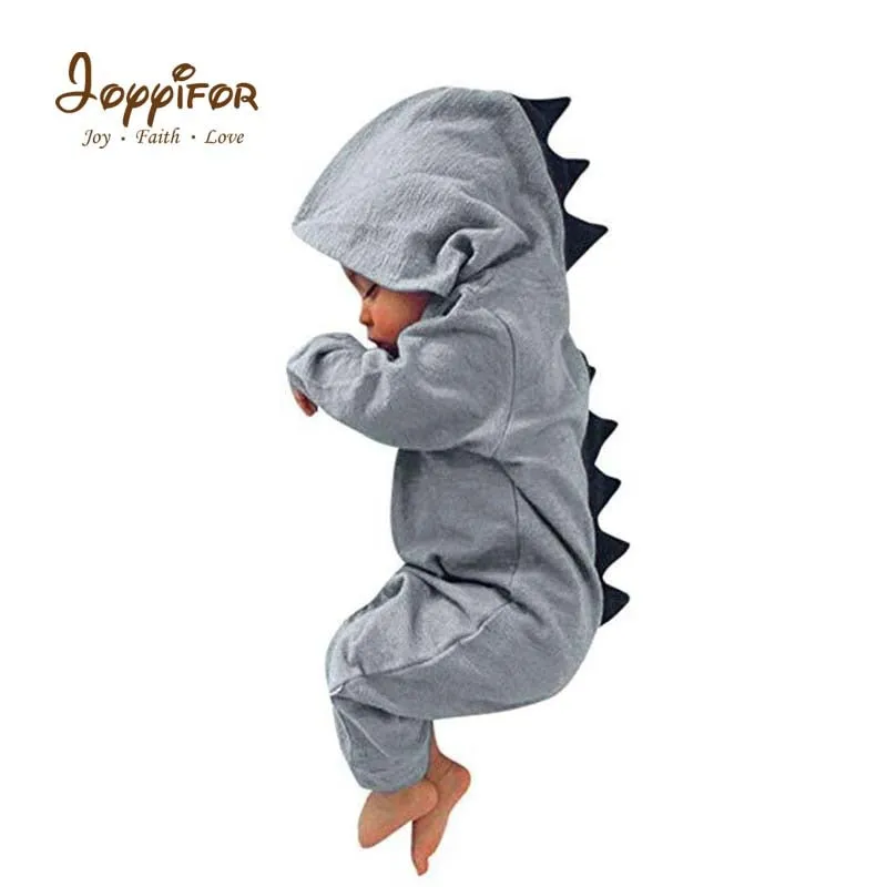 Hooded Dinosaur 🦕 Romper in grey