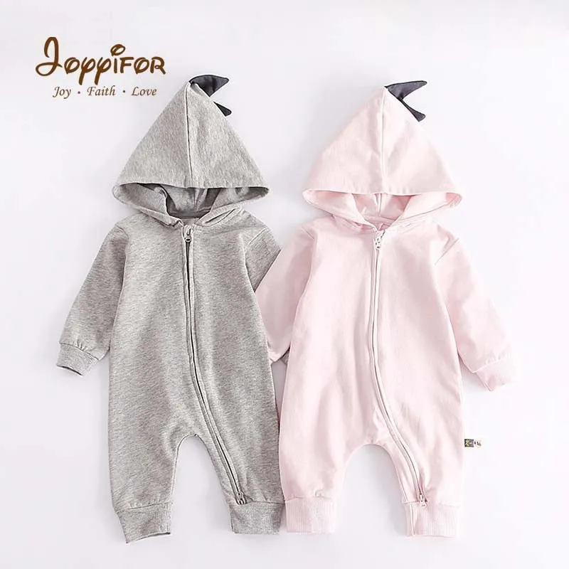 Hooded Dinosaur 🦕 Romper in grey