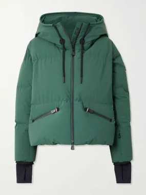 Hooded quilted shell down jacket