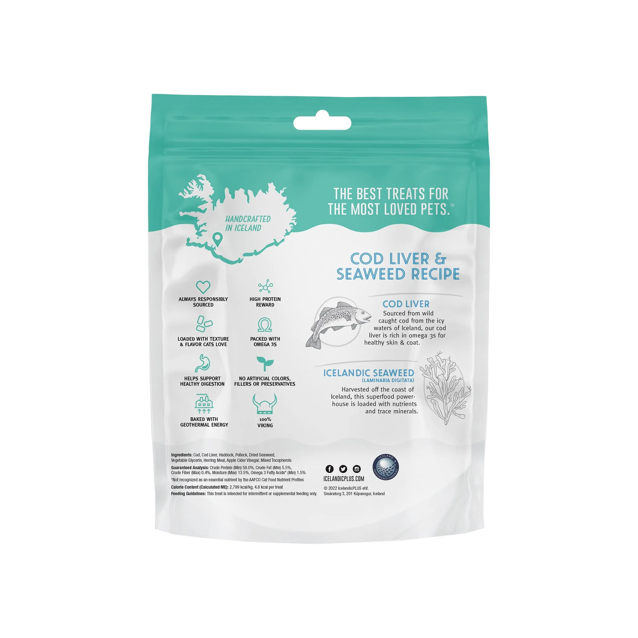 Icelandic  Soft Chew Nibblets Fish Cat Treats