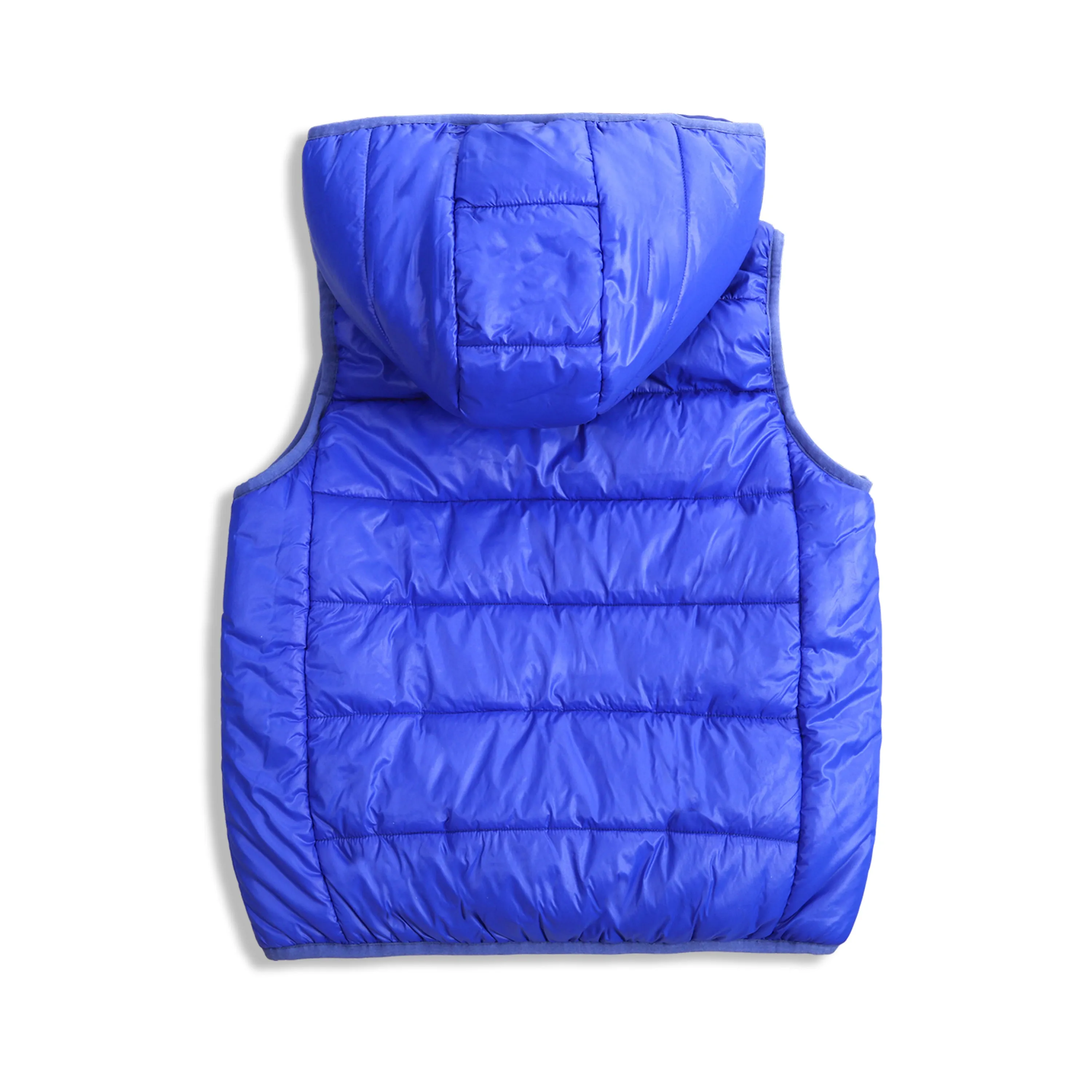 IKALI Boys Girls Lightweight Puffer Vest Kids Hooded Sleeveless Gilet Blue