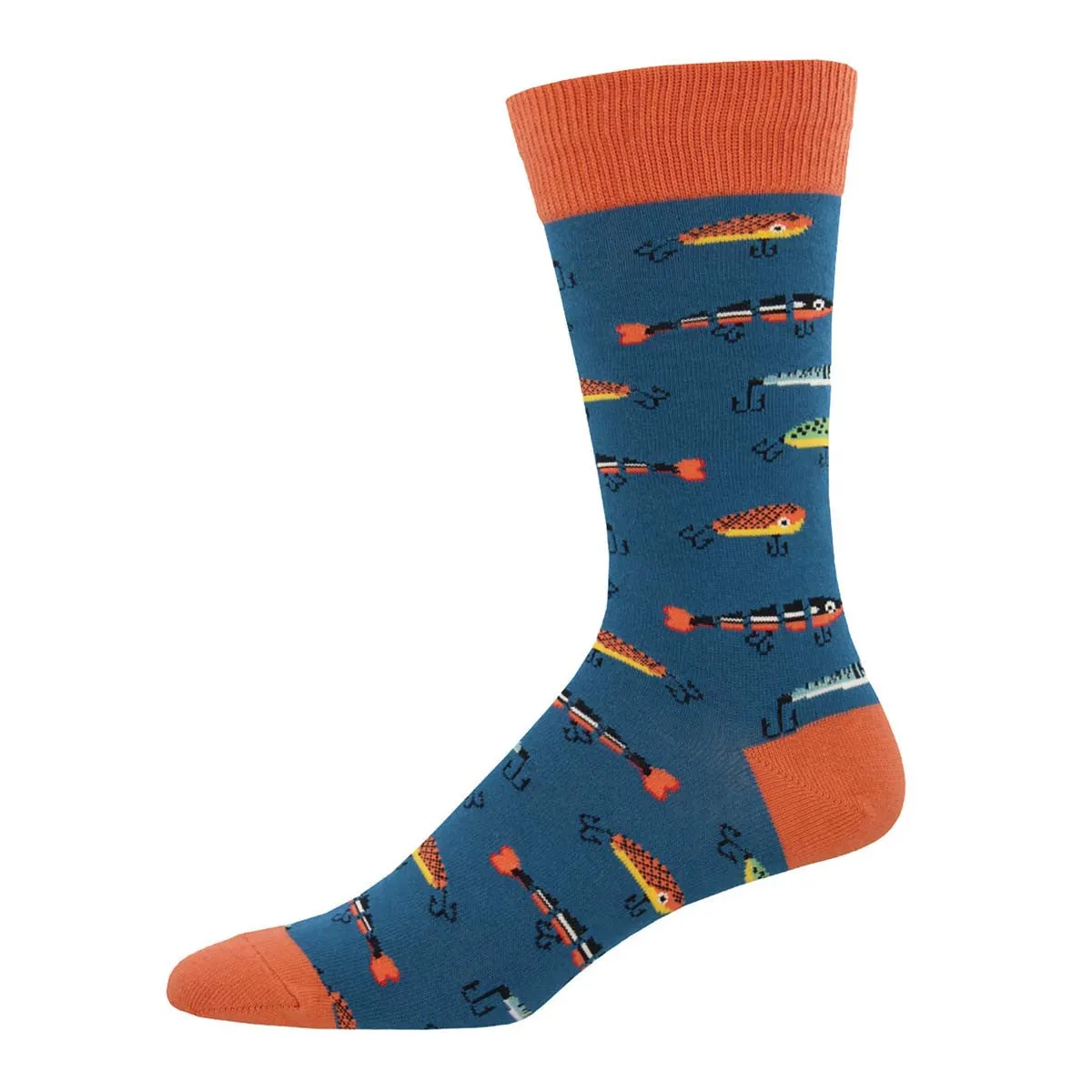 Just Fishin' (Steel Blue) Men's Crew Socks