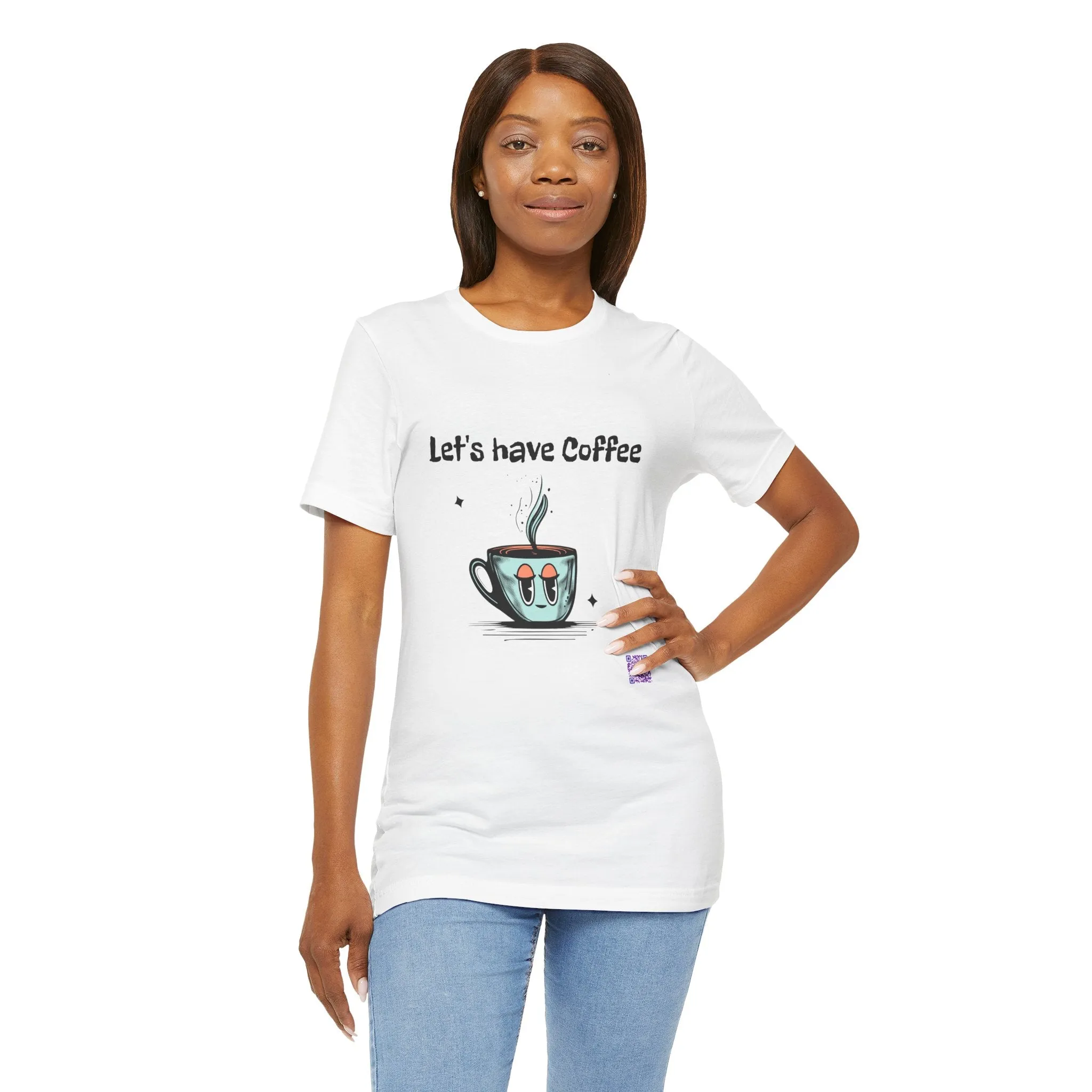 Let's Have Coffee Graphic Tee, Cute Coffee Cup Illustration T-Shirt, Fun Coffee Lover Shirt, Cozy Morning Apparel