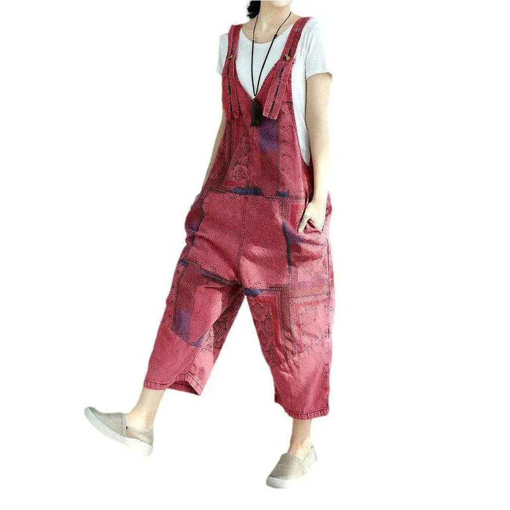 Loose fit women's jeans overall