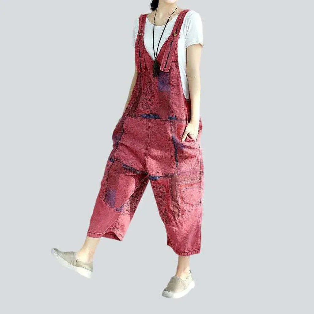 Loose fit women's jeans overall