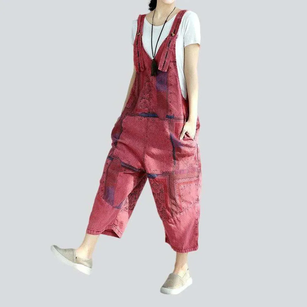 Loose fit women's jeans overall