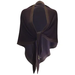 Loro Piana Plum Purple / Brown Scialle Twice Cashmere and Silk Knit Triangle Scarf