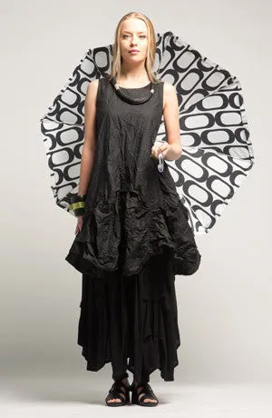 Manifold Skirt in Black Crinkle