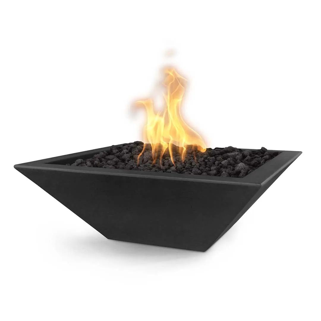 Maya 30" Square Fire Bowl - GFRC Concrete - Fire Feature