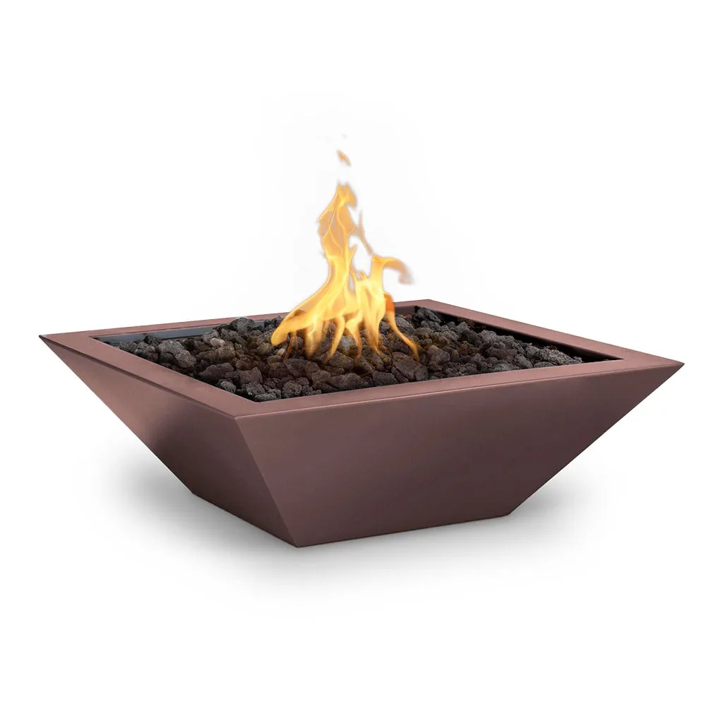 Maya 36" Square Fire Bowl, Powder Coated Metal - Fire Feature