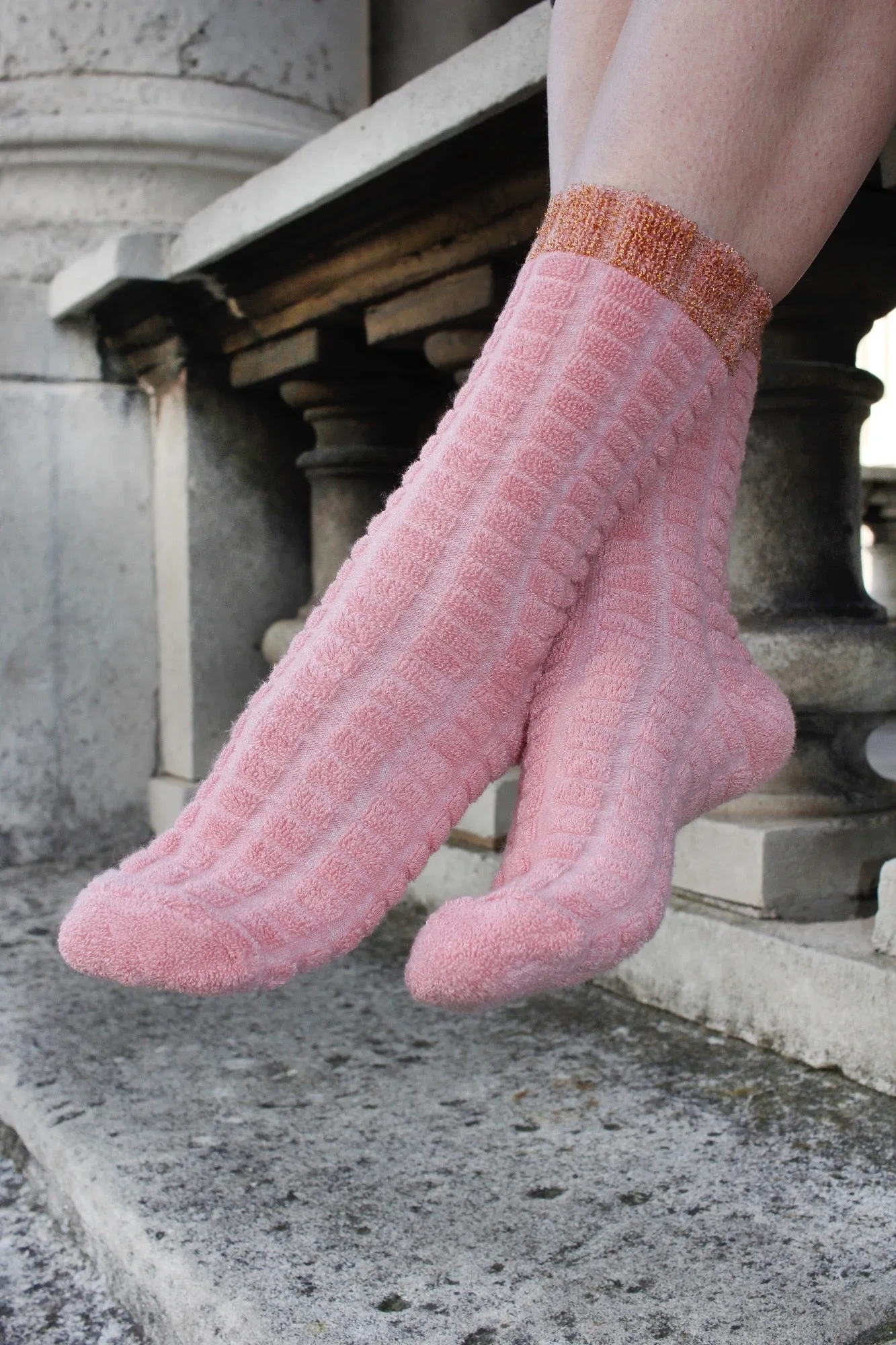 Medium Pink Cotton Socks