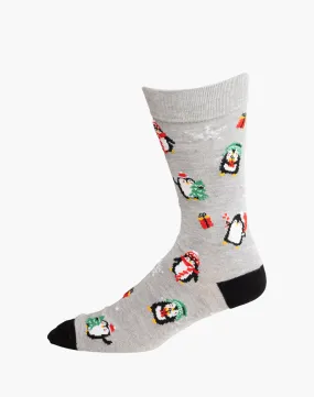 MENS CHRISTMAS PENGUINS BAMBOO SOCK