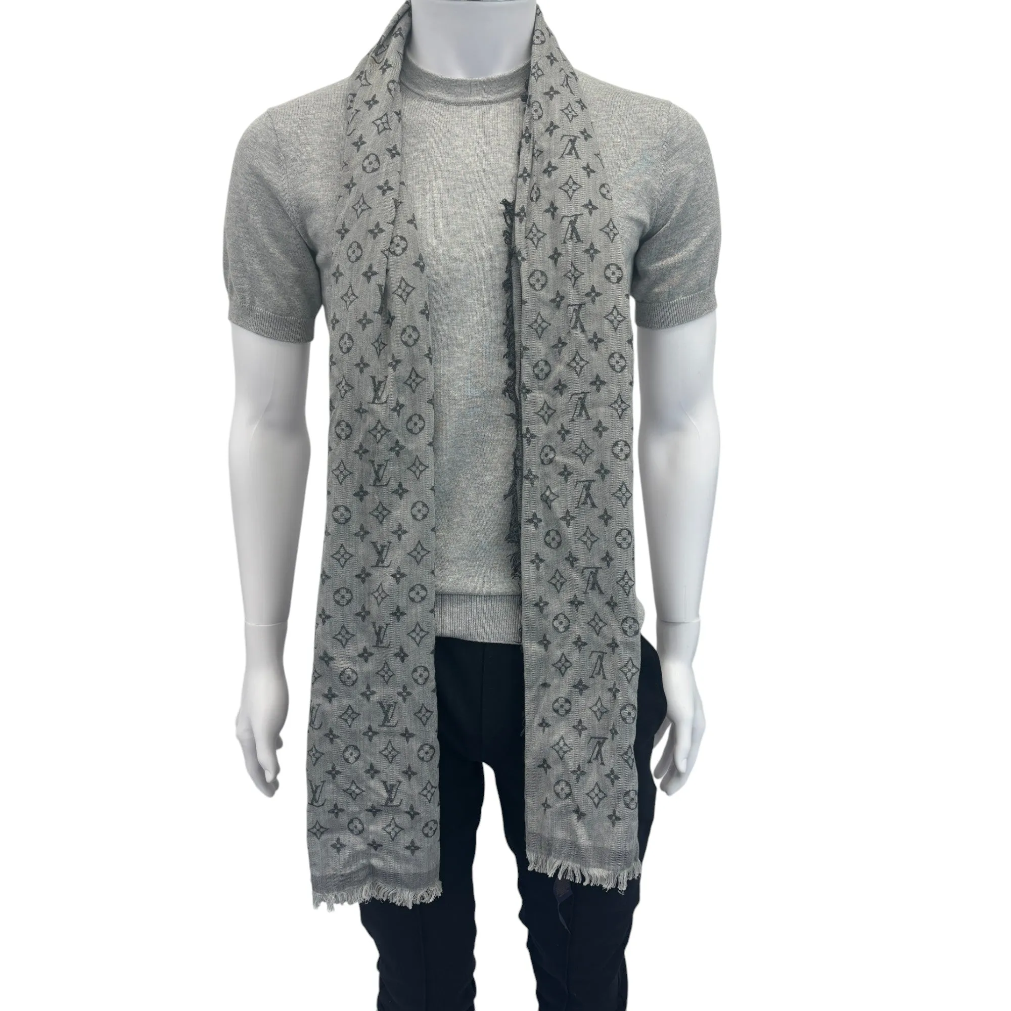 Men's Monogram Scarf Grey