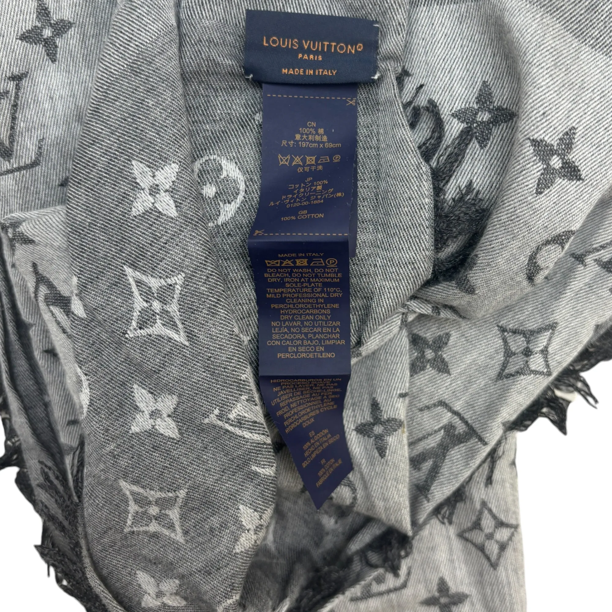 Men's Monogram Scarf Grey